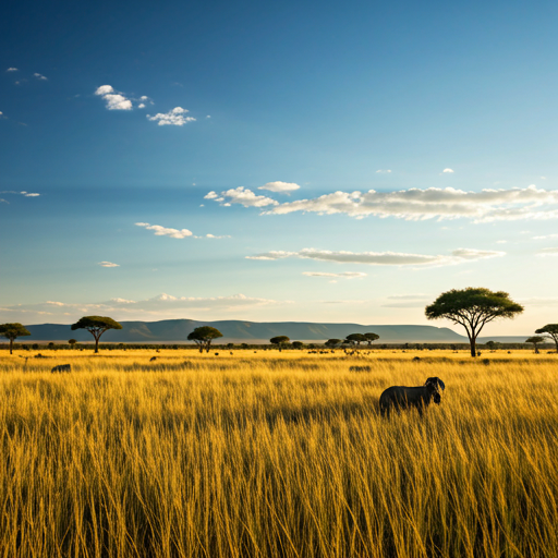 African savannah at golden hour